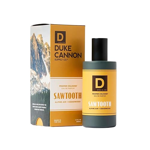 Duke Cannon Proper Cologne Sawtooth  Perfume para hombre Eau de Parfum  Aire Alpino y Madera de Cedro  Fragancia fresca, amaderada y duradera  1.7