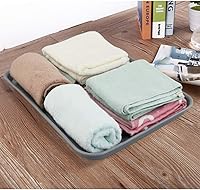 Vista 3 de Gloreen Juego de 4 bandejas rectangulares de comida rápida, bandejas de café estándar para cafetería, color gris