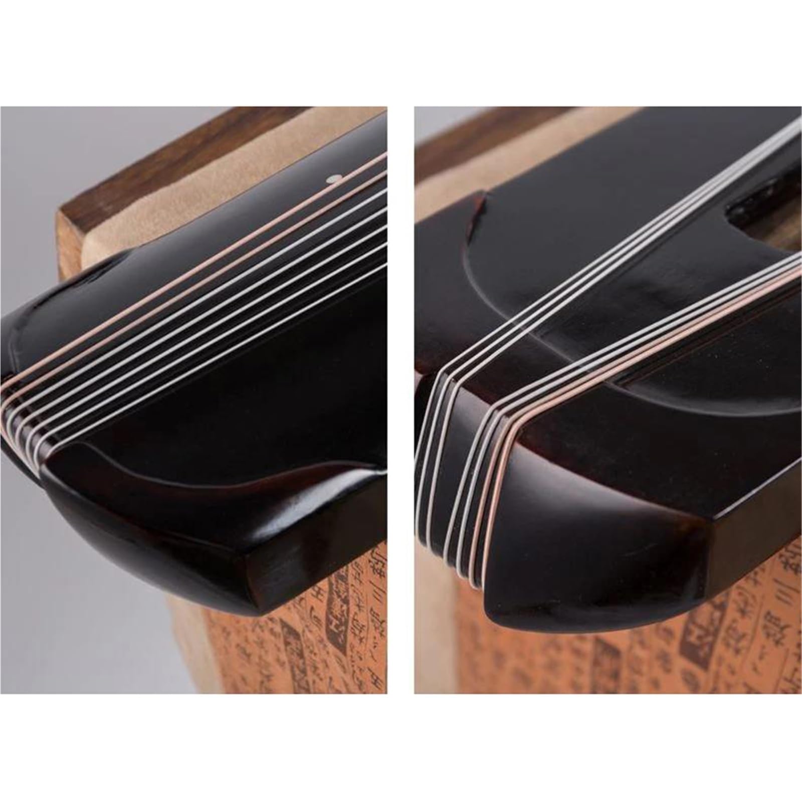 Instrument Guqin Guqin 7 Strunowy Z Drewna Paulowni Ręcznie Robiony Tradycyjny Instrument Muzyczny Dla Początkujących(Black with box)