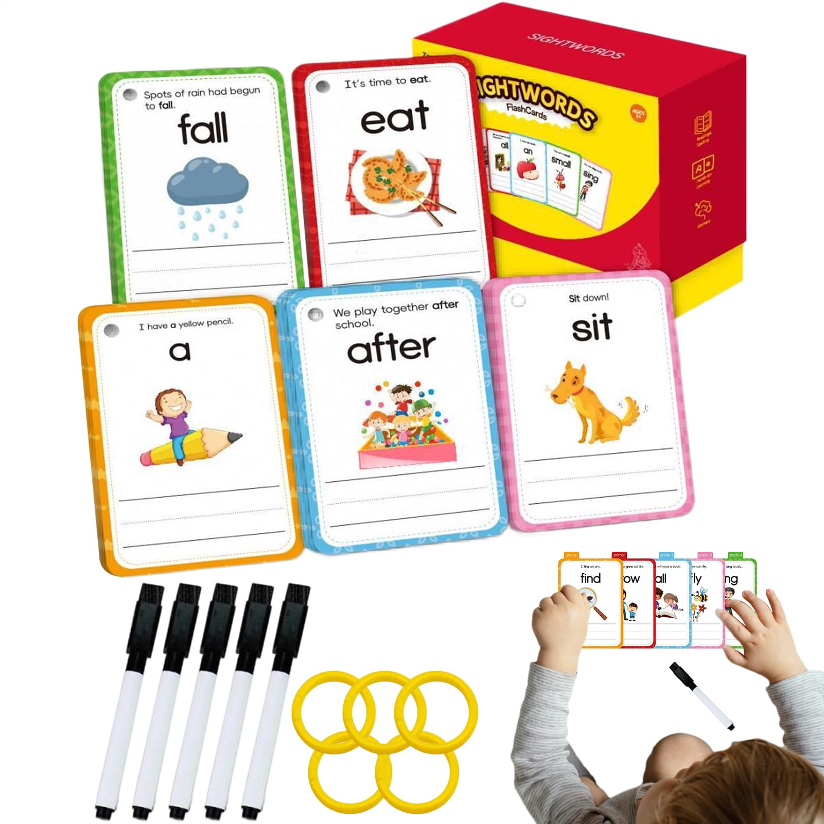 Schede di parole frequenti per bambini, materiali per lo sviluppo