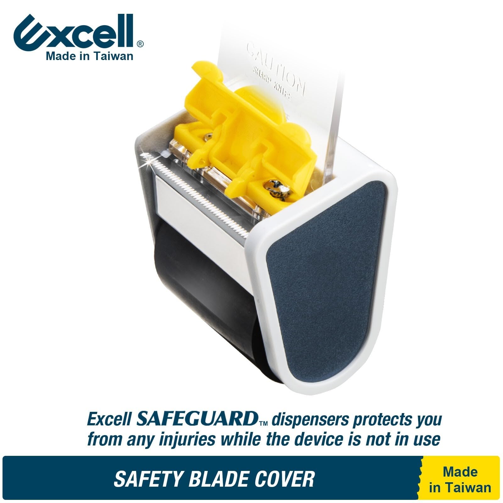 Excell - Dispenser per nastro da imballaggio Safeguard, pistola per nastro e 1 rotolo di nastro trasparente (spessore 5 mil - 4,8 cm x 50 m) utilizzato per ufficio e magazzino - 1 confezione (1)