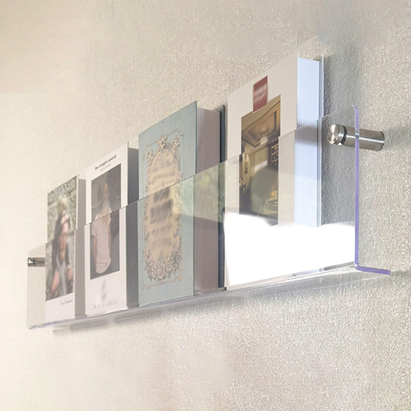 Espositore da parete in acrilico trasparente per dischi e riviste in vinile, supporto trasparente per letteratura e fumetti, scatola di plastica per archiviazione e nizzazione di dischi in vinile,