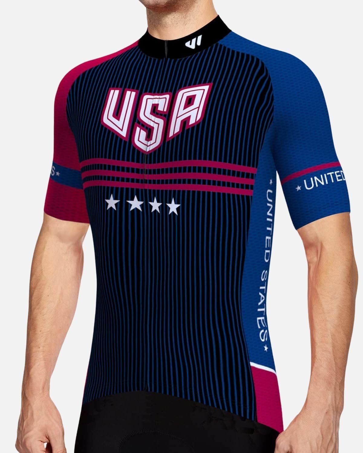 Lo.gas USA Cycling Jersey Men Short Sleeve Bike Biking Shirts American Flag Road Bicycle Clothing Full Zip with Pockets - Image 4