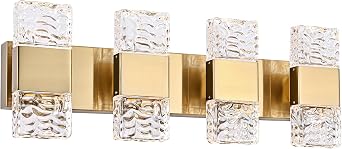 MELUCEE 4 Lights Bathroom Vanity Light Fixtures 3000K Warm Lighting