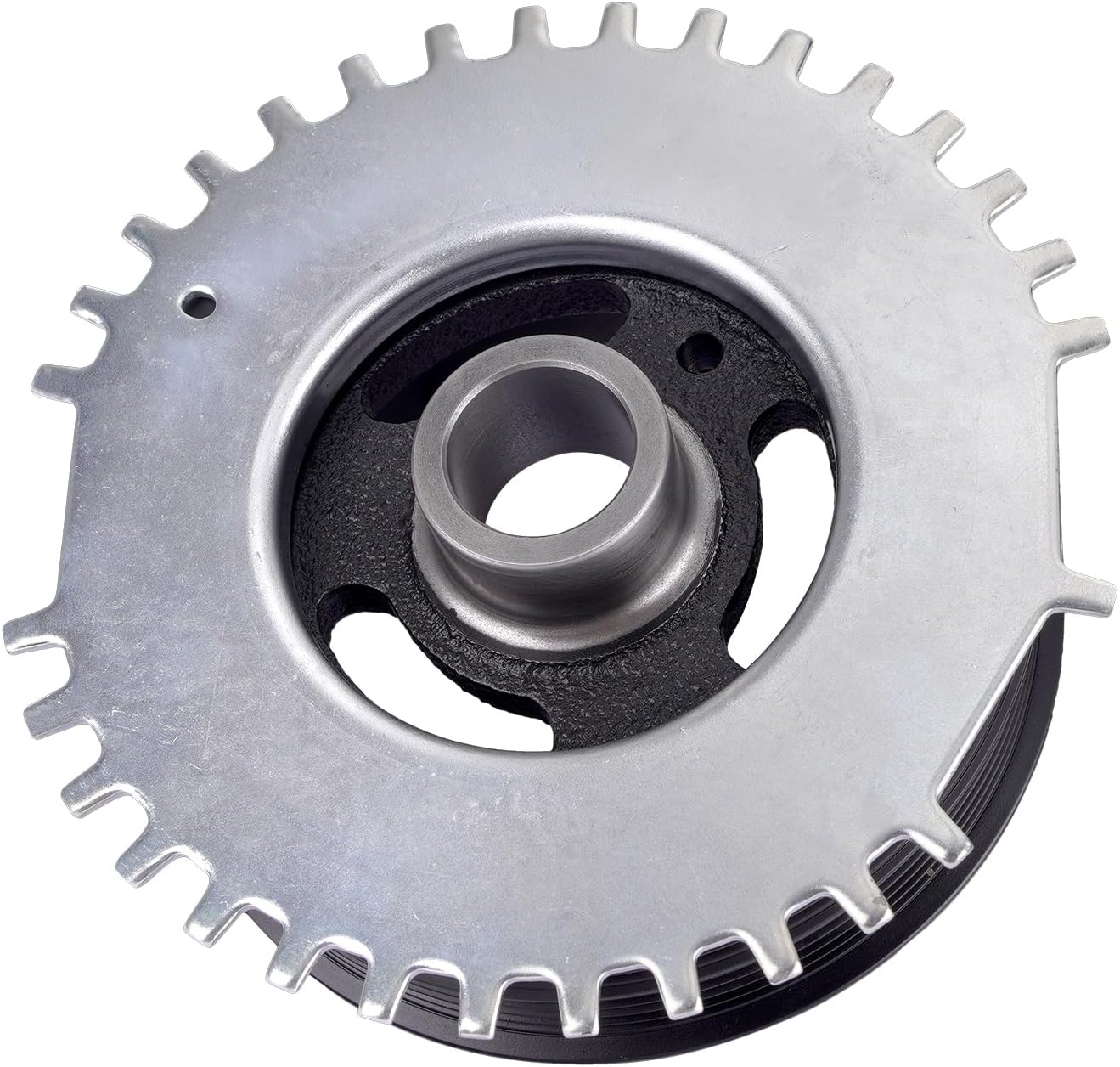 MOCA Engine Harmonic Balancer fits 2006-2013 for Mazda 3 2.0L, 2006-2009 for Mazda 3 2.3L, 2009-2013 for Mazda 3 Sport 2.0L, 2008-2010 for Mazda 5 2.3L, 2009 for Mazda Tribute 2.5L