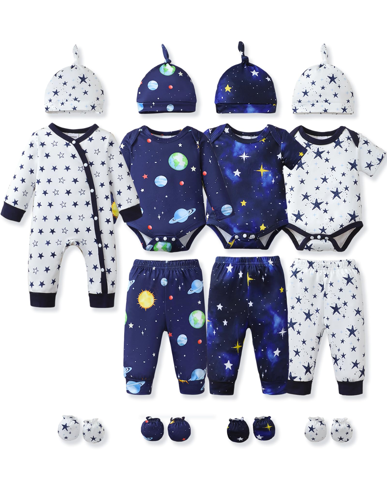NZRVAWS Preemie Newborn Baby Boy Clothes Infant Clothing Romper Pant Outfits Set Layette Essentials 19 Pieces 0 3 6 12 Months
