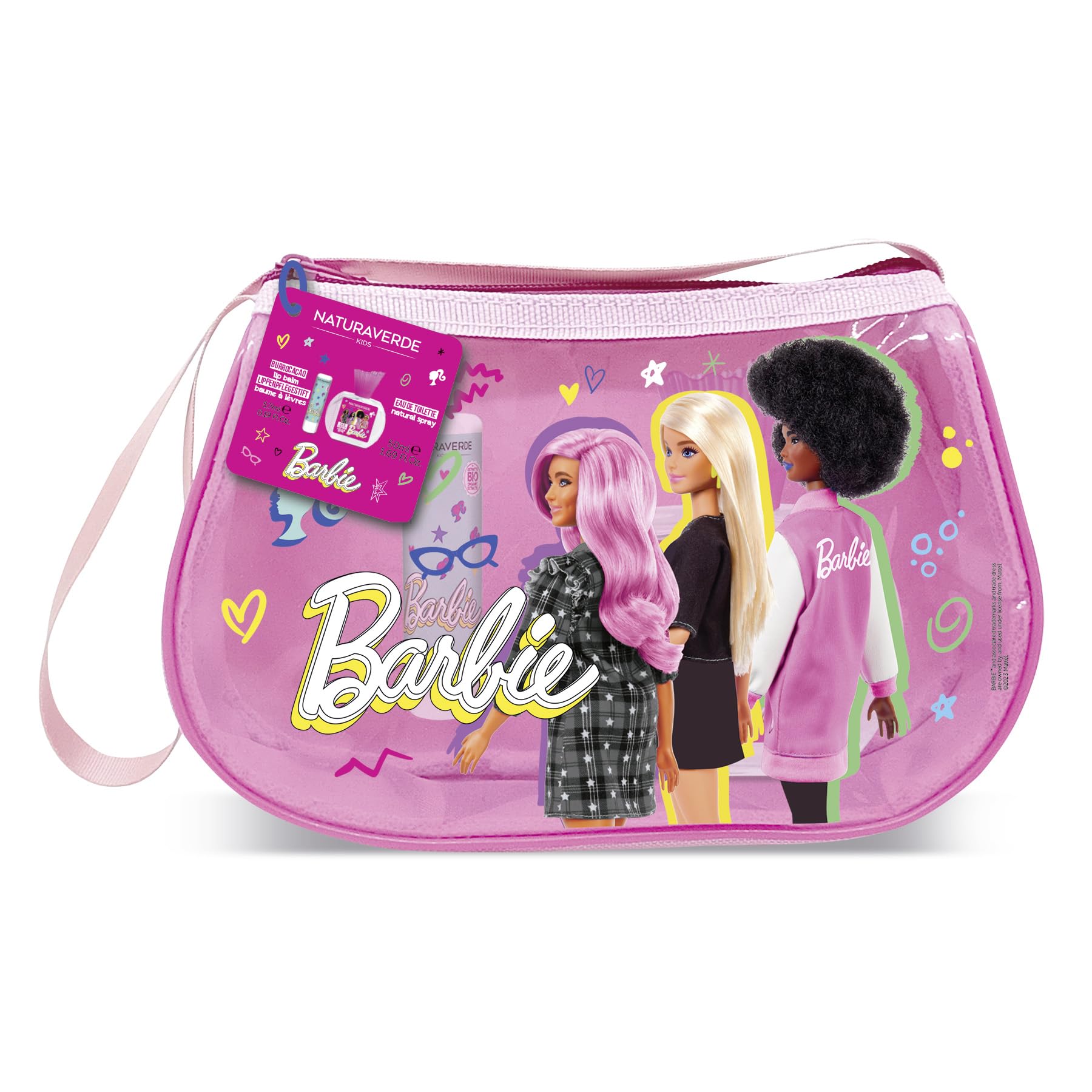 Naturaverde | Kids - Barbie Gift Set, Profumo 50 ml, Burrocacao alla Fragola 5,7 l & Borsetta Barbie