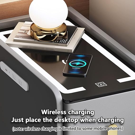 Bedside Tables, End Table with Charging Station,Modern small Side Tables With Drawers, Nightstand Bedside Tables for Bedroom, Living Room,save Space,Easy To Assemble(White)