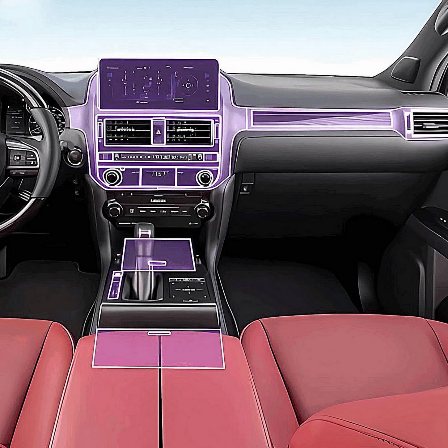 Película protectora premium para consola central de coche Lexus GX 600 de TPU transparente