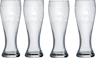 Anheuser-Busch Shock Top Belgian White - Satin White Logo Wheat Glasses - Set of 4