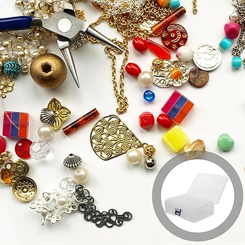 Miniatura 5 de EXCEART Organizador de cuentas pequeñas, 1 juego de cajas de almacenamiento de plástico, mini contenedores de almacenamiento de cuentas