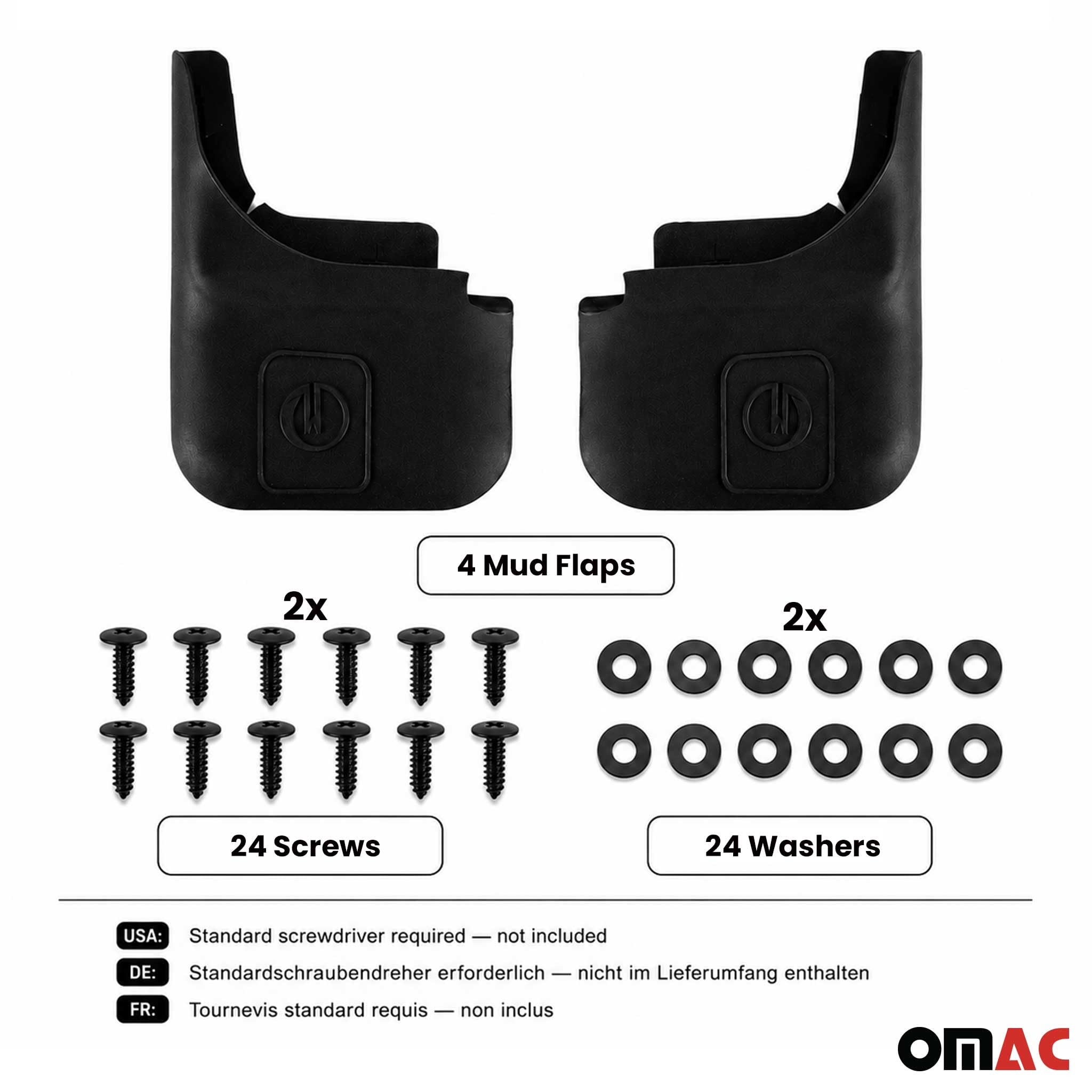 OMAC Faldones Spritzschutz Kotflügel Compatible con Nissan Qashqai J10 2007-2014 ABS 4X
