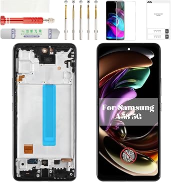 TFT for Samsung A53 5g Replacement Screen Digitizer for Samsung Galaxy A53 5g LCD Screen Display Touch Assembly with Frame SM-A536U SM-A5360 Black Without Fingerprint Function