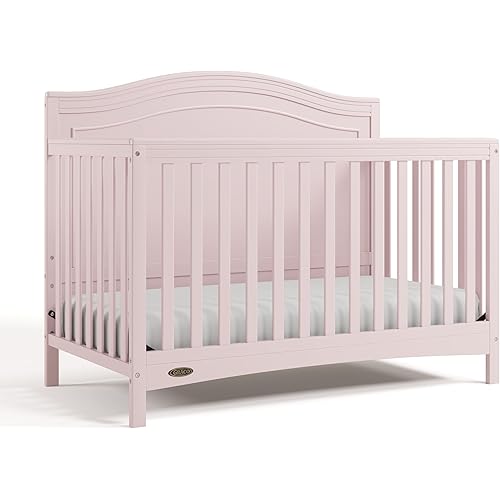 Graco Paris 4-in-1 Convertible Crib - GREENGUARD Gold Certified, Converts to Toddler Bed, Daybed and Full Bed, Fits Standard Crib Mattress, Adjustable Mattress Base, Blush