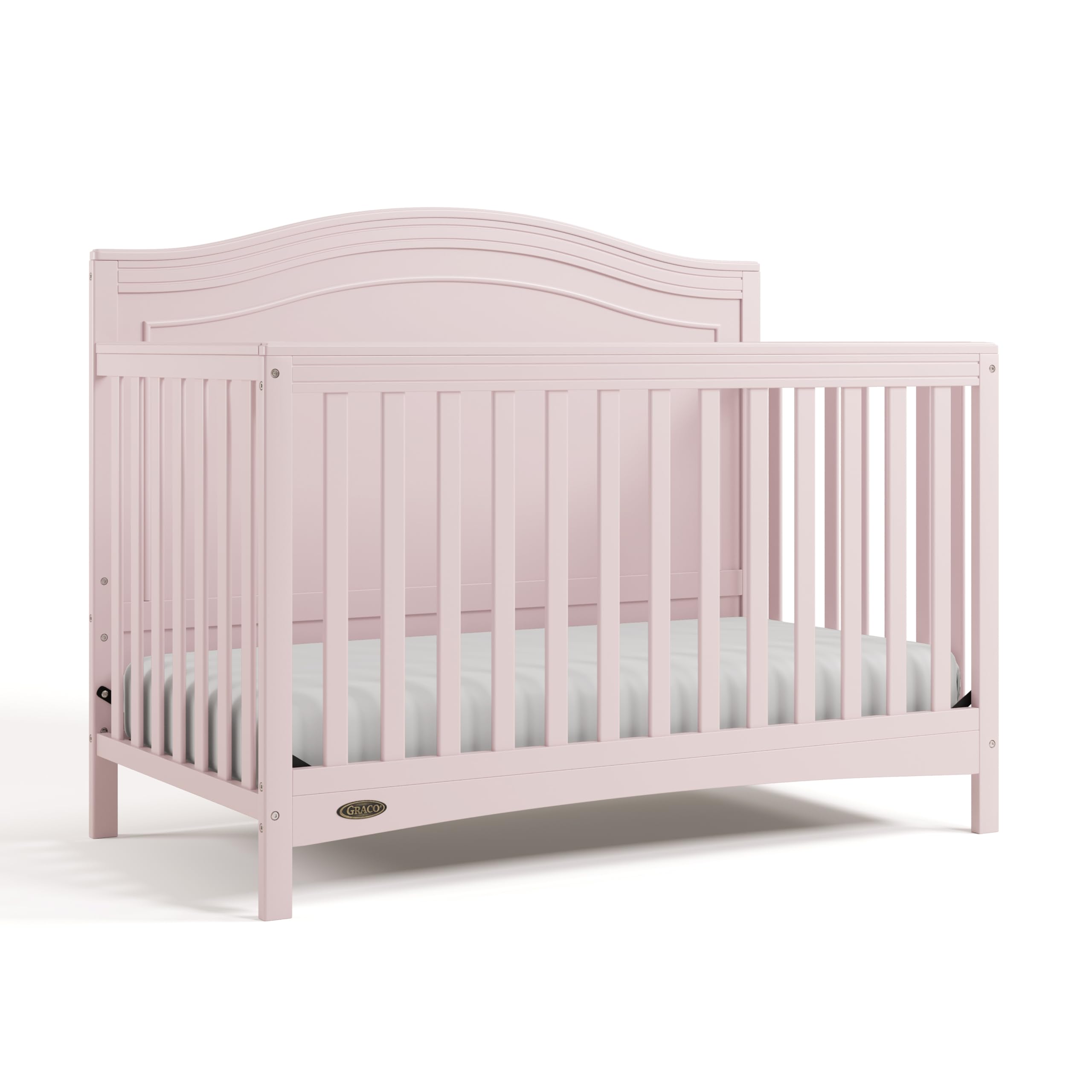 Graco Paris 4-in-1 Convertible Crib - GREENGUARD Gold Certified, Converts to Toddler Bed, Daybed and Full Bed, Fits Standard Crib Mattress, Adjustable Mattress Base, Blush