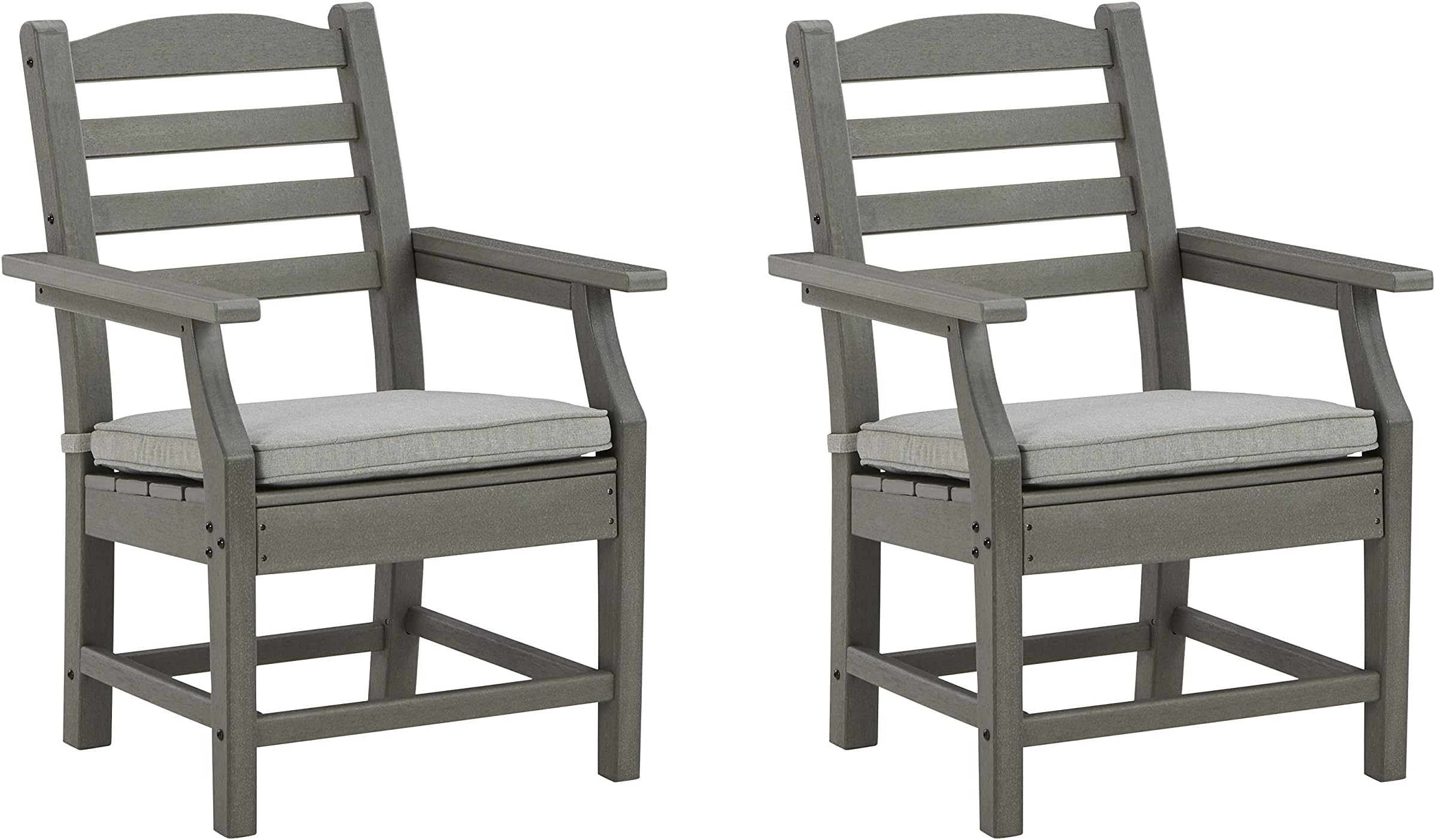 Signature Design by Ashley Visola Outdoor HDPE Dining Chair with Nuvella Cushion, Gray