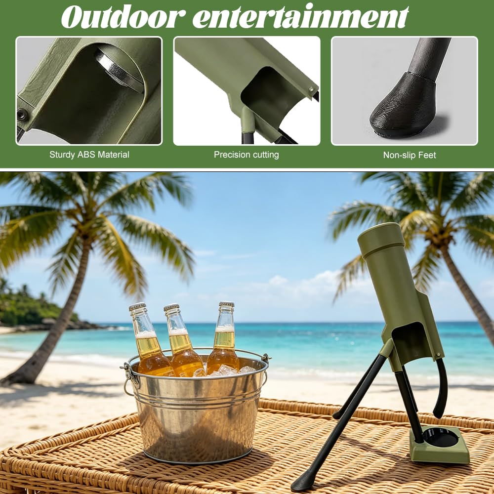 Apribottiglie per mortaio, Apribottiglie Mortaio Militare, Estrazione Automatica del Tappo a Corona con Meccanismo a Pressione, Divertente Apribottiglie di Birra per Bar, Scaffali, Scrivanie