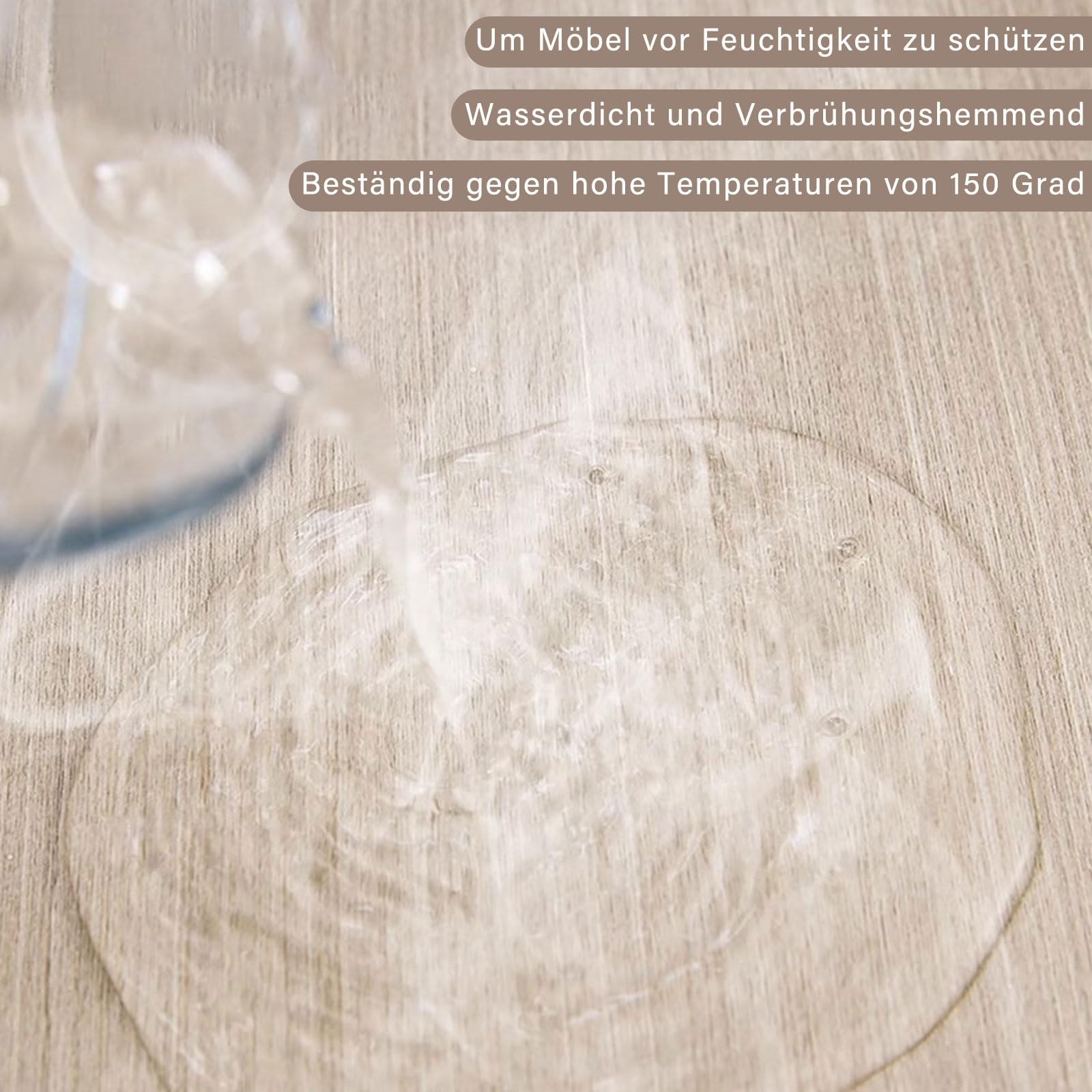 Nastro del Pavimento del Grano di Legno Pellicola for tovaglie in PVC for mobili | Adesivi da Tavolo autoadesivi Impermeabili Effetto Legno | Pellicola da Tavolo Lavabile(Stylen 6,40x500cm)