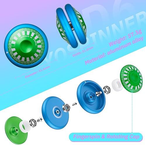 Miniatura 5 de MAGICYOYO Yoyo multifuncional D6 para niños, yoyo profesional giratorio con dedos con funciones receptivas y que no responden, yoyo de truco de
