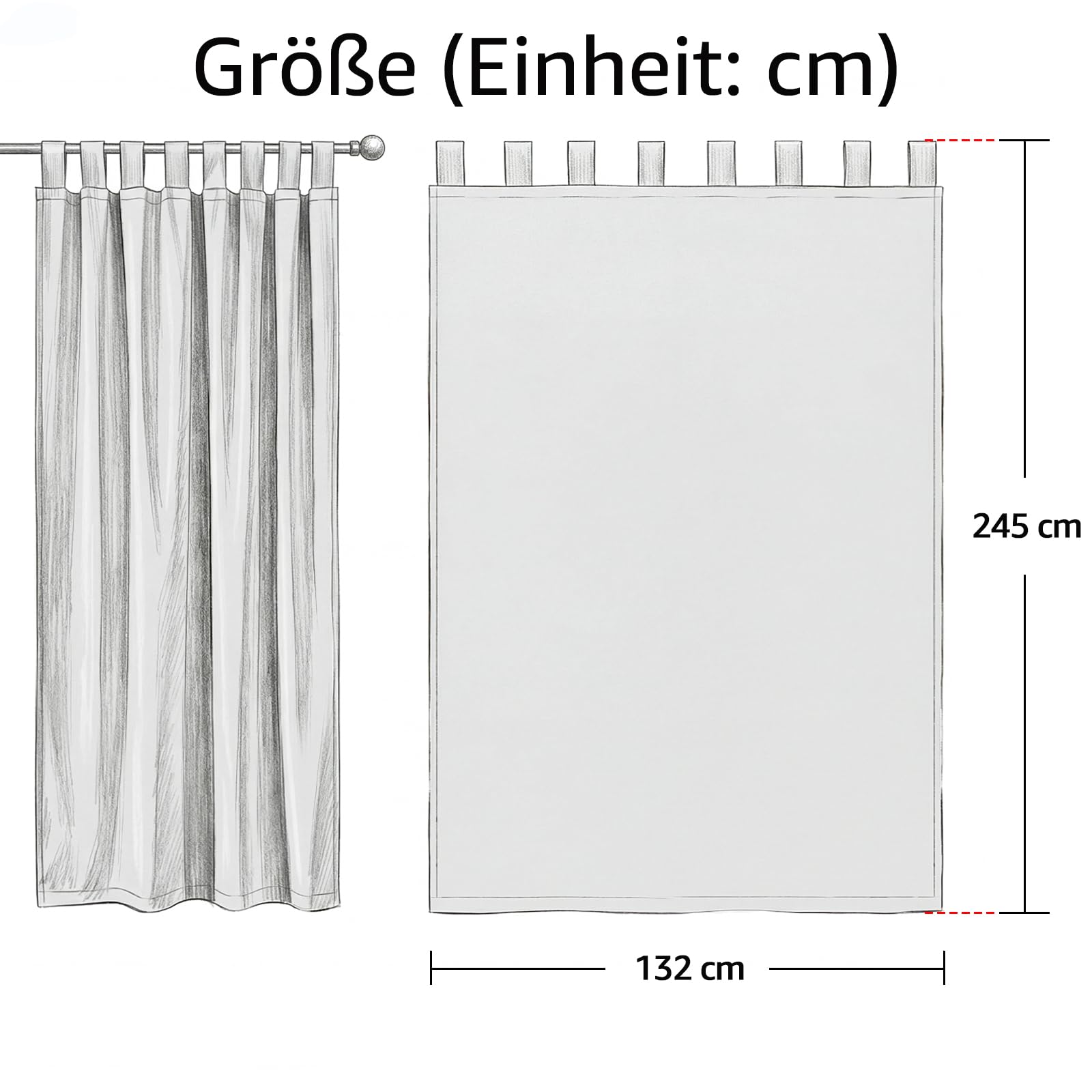TOPICK Outdoor Vorhang Wetterfest Sonnenschutz Vorhänge mit Schlaufen Blickdicht Wohnzimmer Balkontür Gardine außen Curtains H 245 x B 132 cm 2er Set Wasserabweisend für Balkon Pavillon Hellgrau