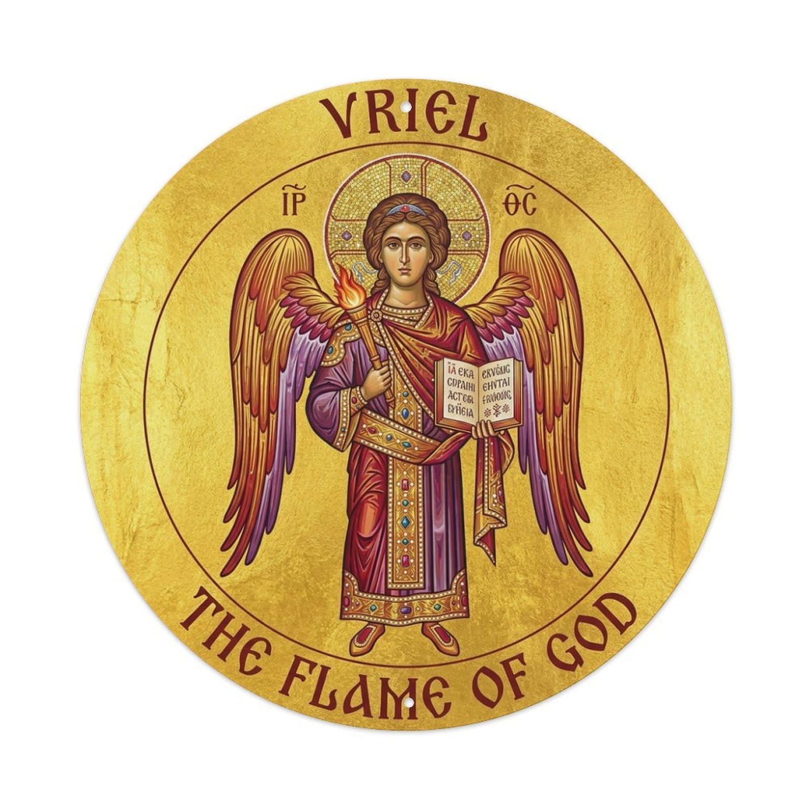 Archangel Uriel Holy Fire The Flame of God Metal Tin Sign