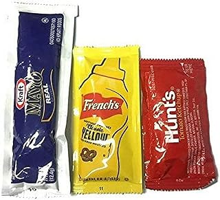 Kraft Mayo, Hunt’s Ketchup & French’s Mustard On-the-Go Condiment Combo Pack – 75 Total Single-Serve Packets (25 Each) | Travel, Lunch, BBQ, Camping, and Party Condiment Variety Pack