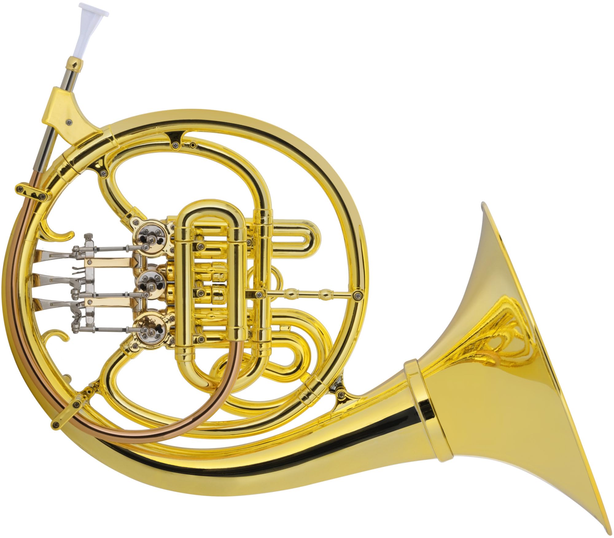 Classic Cantabile WH-30GD MardiBrass Kunststoff Bb-Waldhorn Gold - inkl. Mundstück & Hülle mit Rucksackgurten - Für Anfänger und Profis - Wetterfest und Wasserdicht - leichtes, stabiles Instrument