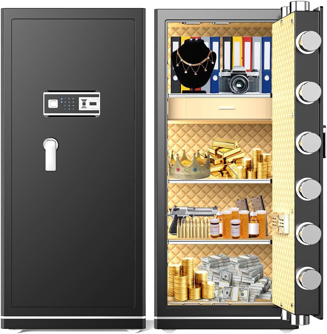 - Extra Large Safe Wifi Smart Safe 17.5 Cu.ft Big Home Safety Box,Heavy Duty Digital Security safe with Built-In Drawer and Removable Shelves,for Home,Hotel,Office,Garage