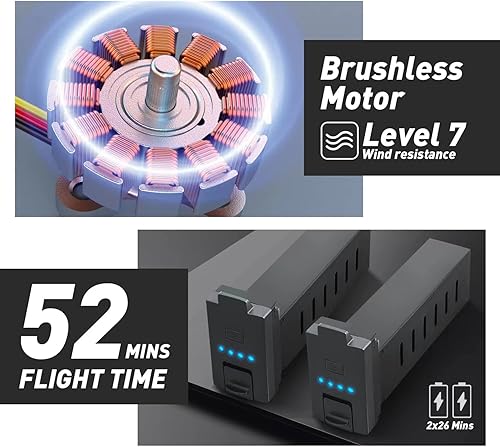 Miniatura 5 de Tucok Dron GPS 193MAX2 con cámara 4K para adultos transmisión de video HD de 9800 pies evitación de obstáculos cuadricóptero cardán de 3 ejes con