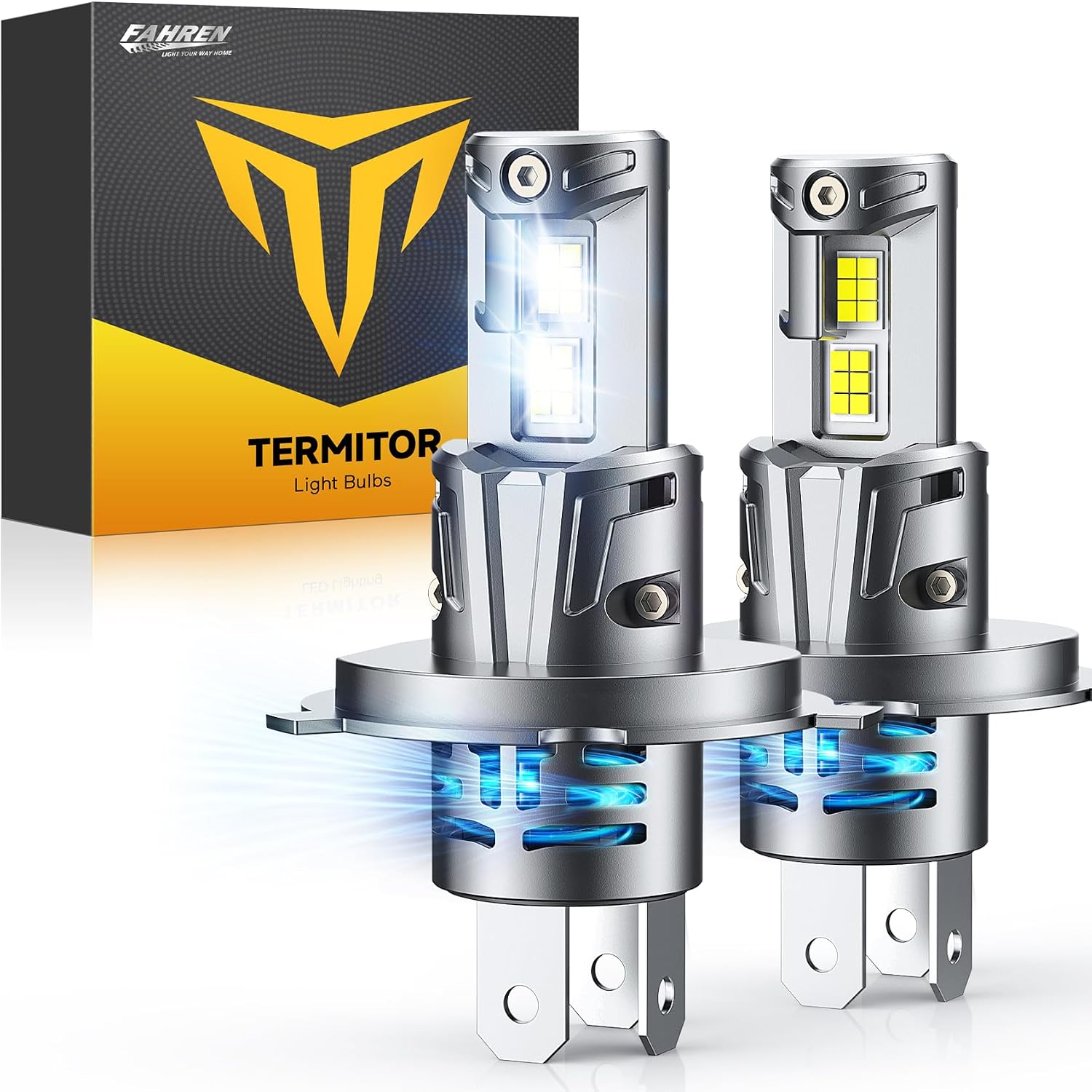 Ursprung 9005/HB3 Led Bulbs Ultra-Bright, 6500K Cool White, 1:1 Mini Size with Cooling Fan, 9005 Fog Light, 90000+ Hours Lifespan, Plug and Play, Pack of 2
