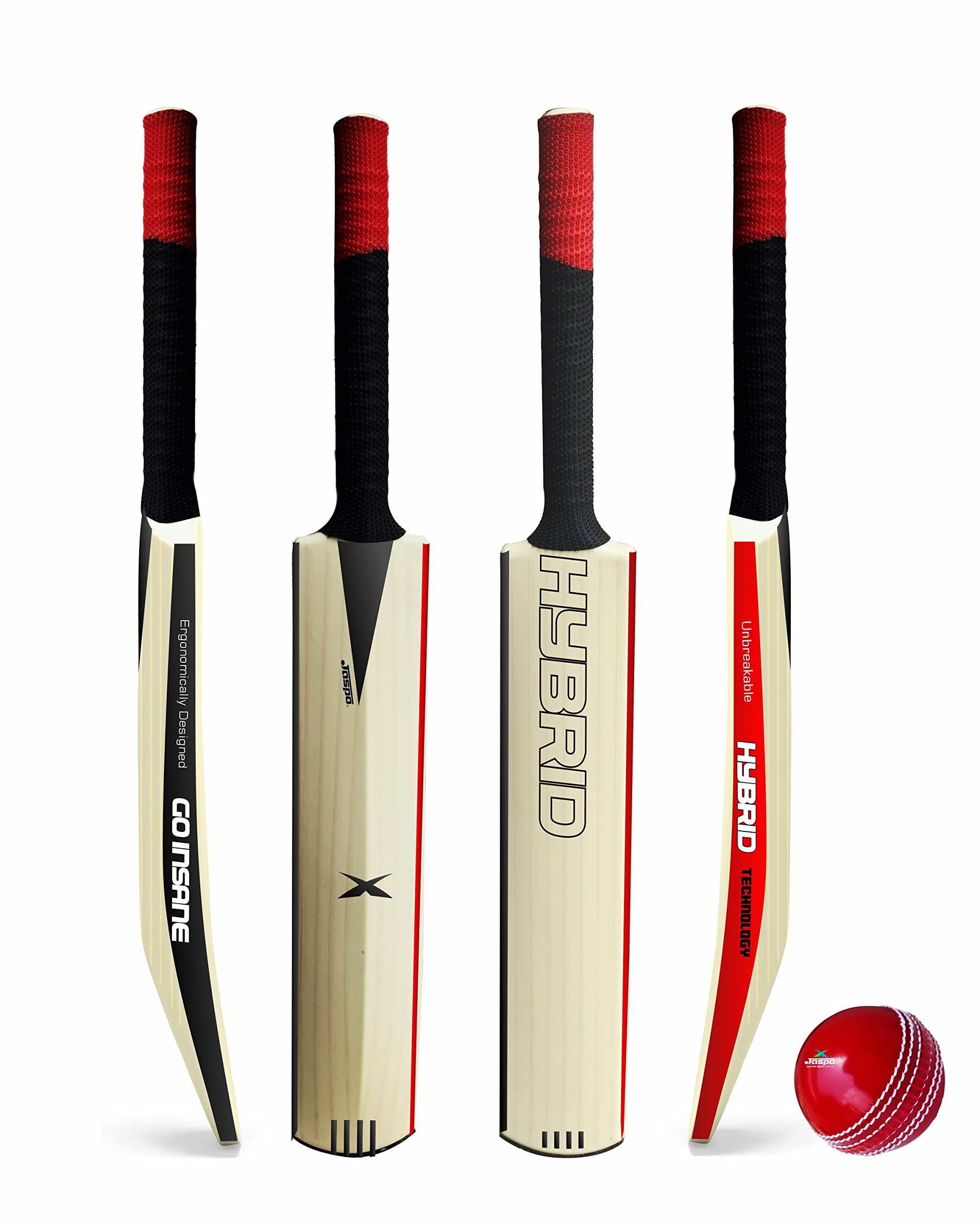 Jaspo Hybrid Plastic Cricket Bat (PU Filled Inside) Composite Hard Plastic Bat Suitable for Soft Cricket Ball Recommended for Kids/Junior/Senior/Boys/Girls – Made in India (Size-5 (BAT + Ball)) (B0BHDSN46C) Amazon Price History, Amazon Price Tracker