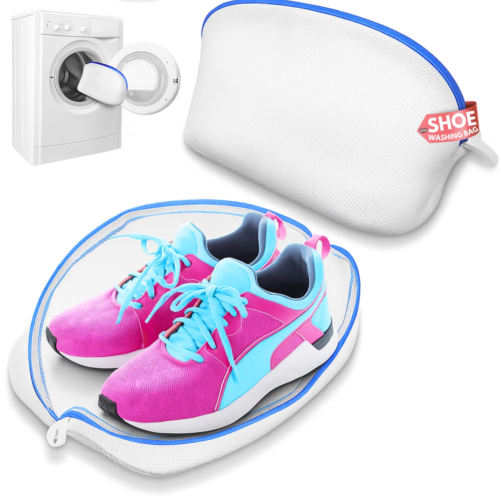 F8WARES 1 Pack Easy Shoe Washing Bag Shoe Wash Bag, 360° Cleaning, Reusable WashBag With Zip Laundry Bags For Sneakers, Shoe Cleaner Pouch for Storage & Travel - All Shoe Sizes-picture-51