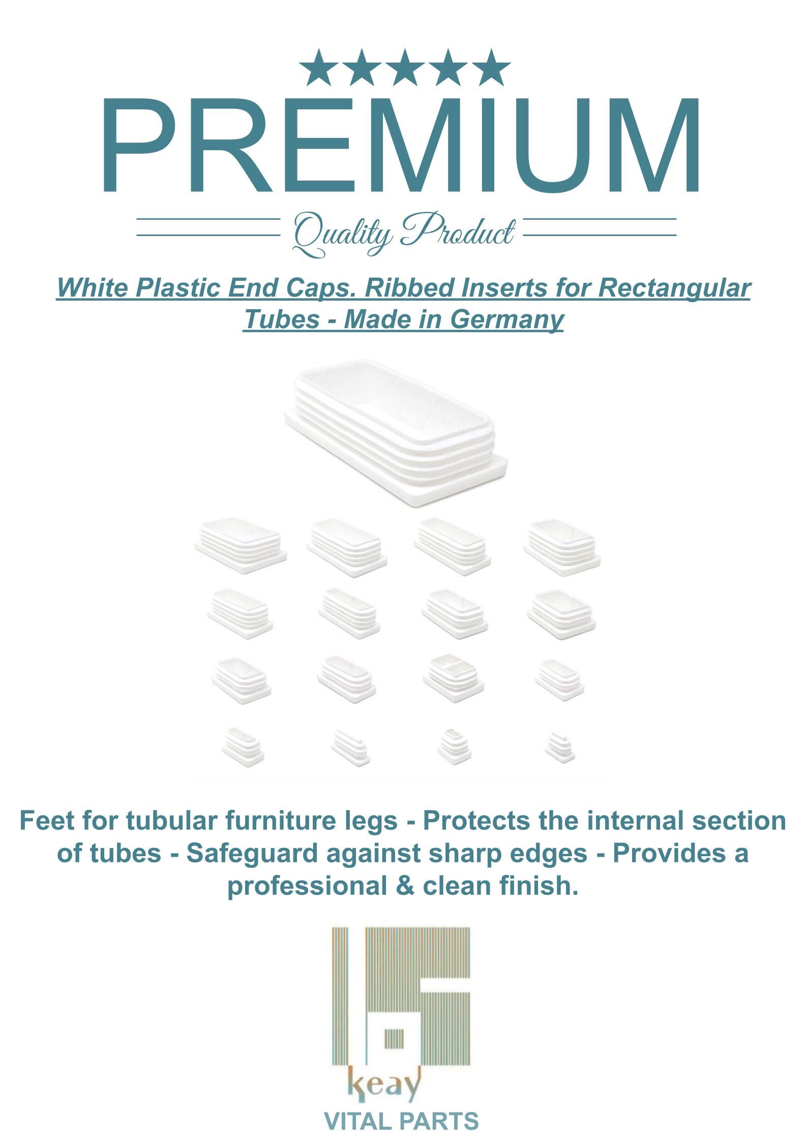 Tappi Terminali Tubi Rettangolari 60x25mm - Plastica Bianca Confezione 24pz - Foto 4