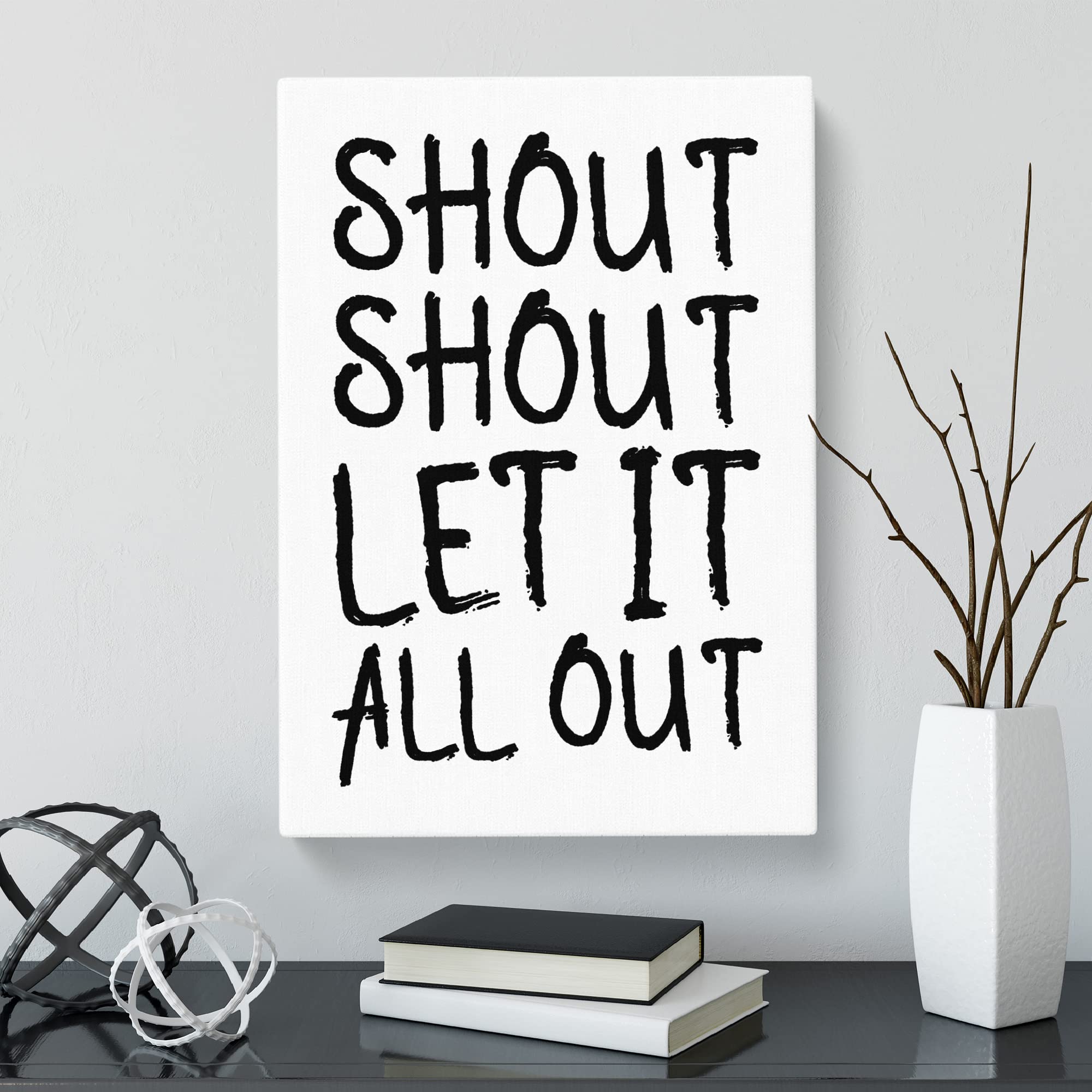 Let It All Out Typography Quote Canvas Print, Mixed, 25L x 50W cm - Image 2