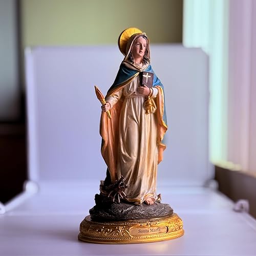 Miniatura 2 de Estatua de Santa Marta de Betania, resina finamente detallada, figura de 12 pulgadas de alto #VM-26805 multicolor