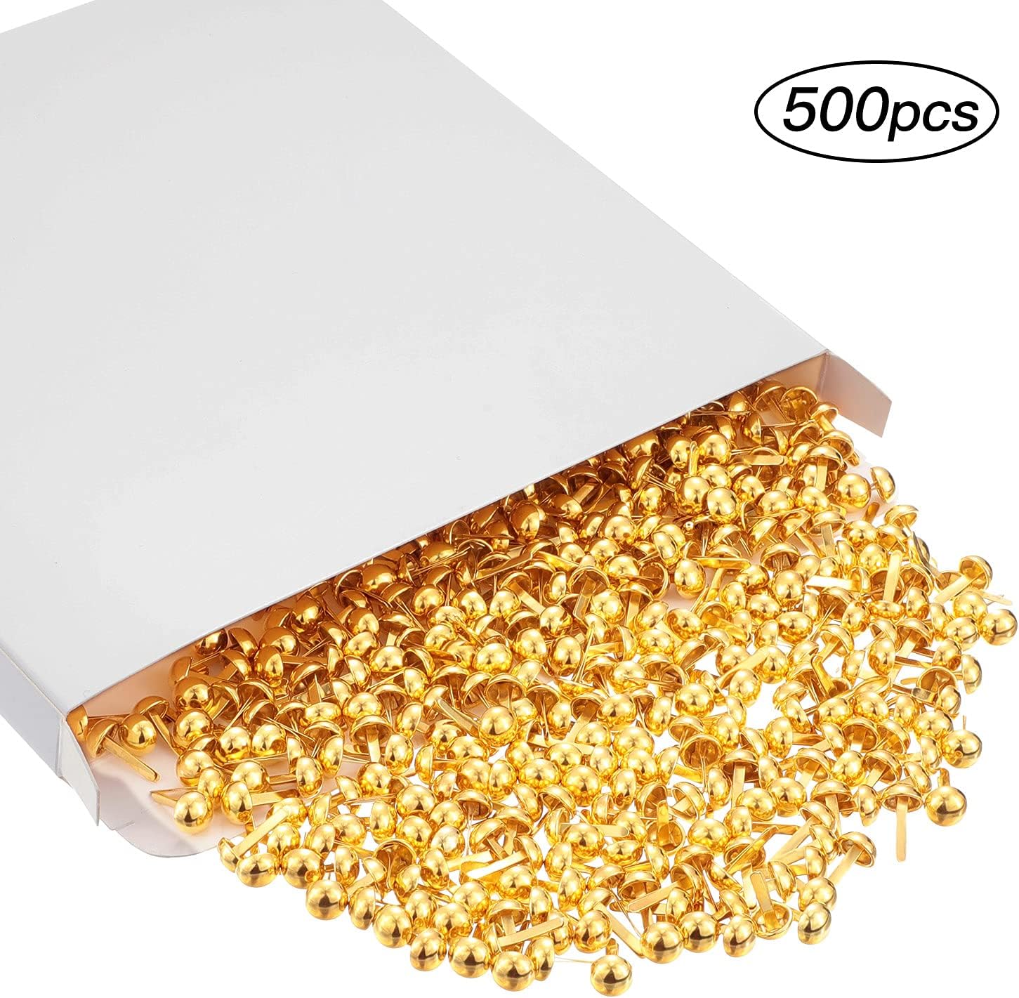 Hotop 500 Pcs Brad for Paper Crafts Metal Paper Fasteners,Golden (Pack of 2) image 3