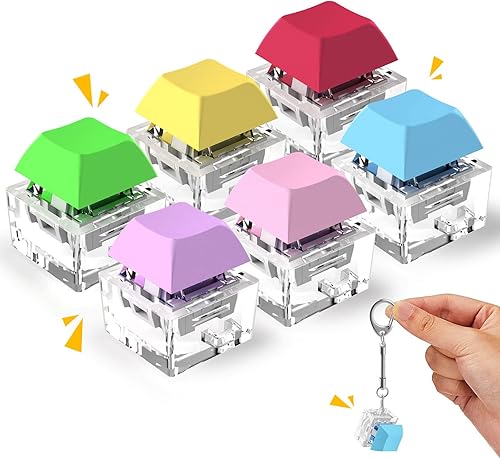 Juguetes para la ansiedad con teclado, 6 llaveros para teclado para aliviar el estrés para adultos y niños, llavero de teclado de dedo, juguetes de