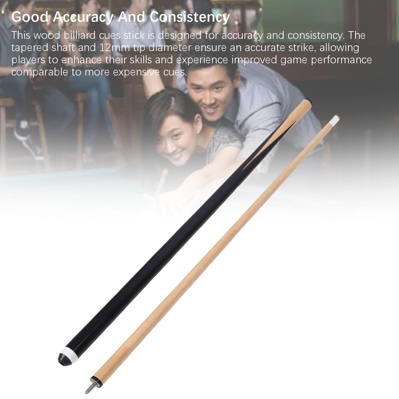 Dilwe Basen Cue Stick, Przenośna Dwuczęściowa Konstrukcja, Precyzyjna Inżynieria Stożka dla Dokładnych Strajków, Konstrukcja Przyczepności Komfortowej, Materiały Premium do Trwałej Wydajności,