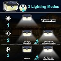 Vista 6 de WELALO Luces Solares con Movimiento para Exteriores