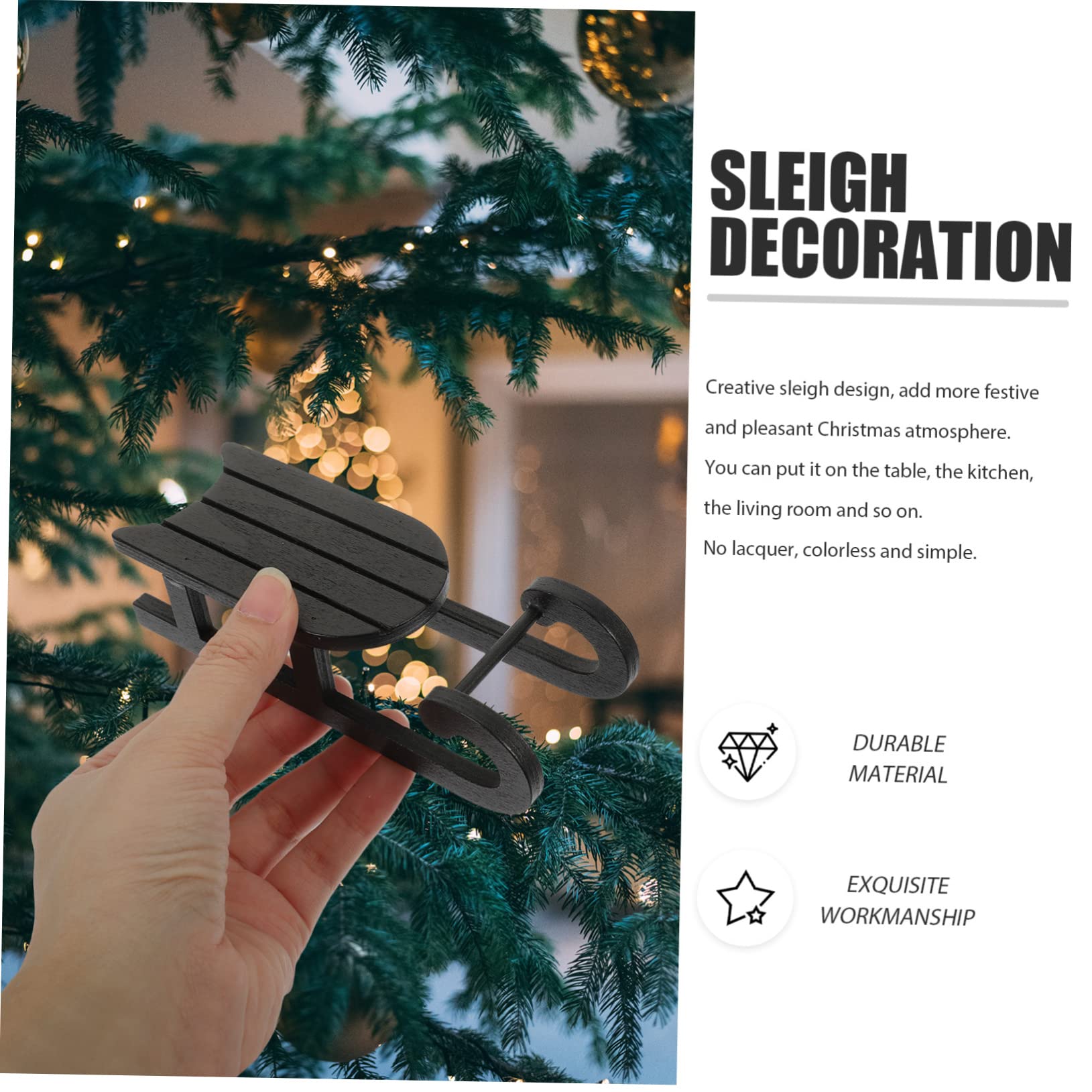 TOPBATHY 16 Pz ciondolo a slitta in legno ornamenti di decorazioni natalizie in miniatura ornamento da slitta da scrivania lavoretti natale lavoretti di natale squisito ornamento da slitta