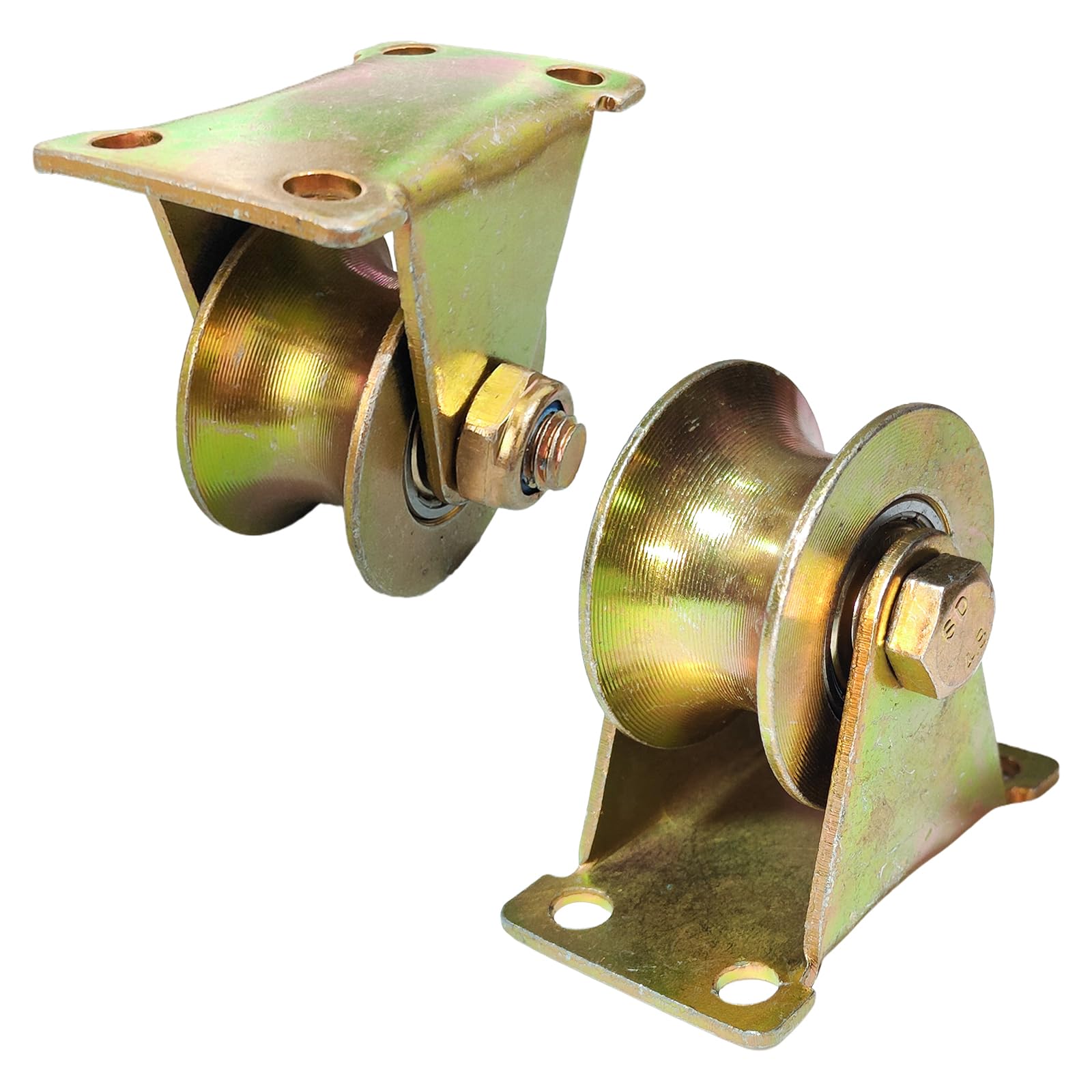 Roulettes à Rainure Pour Portail Coulissant 2Pcs Poulie De Levage, Roue Gorge U Poulie Simple Pour De Levage Accessoire Portail Industriel Fixation Facile