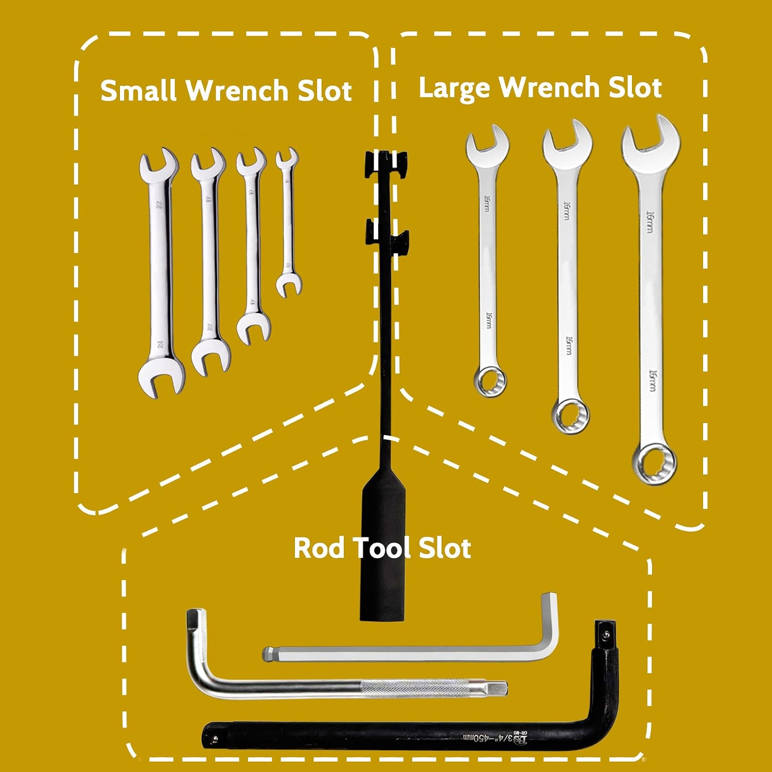LLU 16-Inch Wrench Extender Tool, Front End Extends Flat Wrenches for Extra Leverage, Rear Handle Fits Round Bar Tools, Includes Anti-Slip Gloves & Microfiber Towel