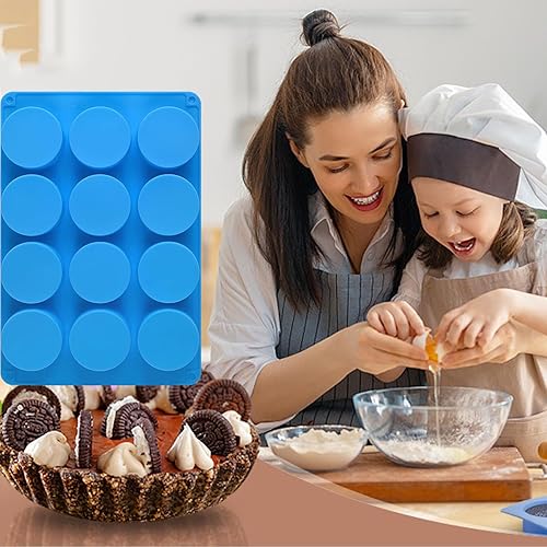 Miniatura 6 de AFINSEA 3 moldes de silicona Oreo, moldes cilíndricos cubiertos de chocolate para galletas, moldes redondos de silicona para dulces, dulces,