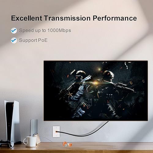 Miniatura 24 de VCELINK RJ45 Cat6 Keystone Jacks Slim Profile UL Listed 10-Pack, 90 grados Ethernet Punch Down Keystone Jack Adapter en verde