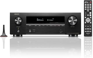 Denon AVR-X1800H 7.2Ch 8K AV Receiver - 80W/Ch Dolby Atmos, HEOS Streaming, WiFi/Bluetooth, HDR10+ Gaming