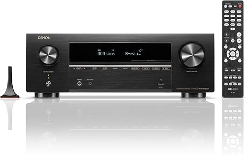 Denon AVR-X1800H Receptor estéreo AV de 7.2 canales, 80 Wcanal, transmisión inalámbrica a través de HEOS incorporados, WiFi y Bluetooth, compatible
