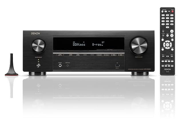 Denon AVR-X1800H 7 2 Channel AV Stereo Receiver - 80W Channel Wireless Streaming via Built-in HEOS WiFi Bluetooth