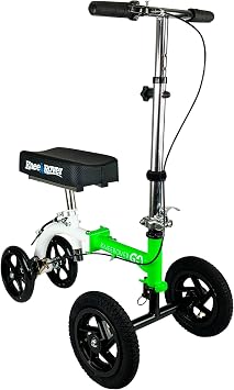 KneeRover GO Hybrid - Most Compact All Terrain Knee Scooter for Adults for Foot Surgery Heavy Duty Knee Walker for Broken Ankle Foot Injuries Recovery Leg Scooter Best Knee Crutch Alternative Green