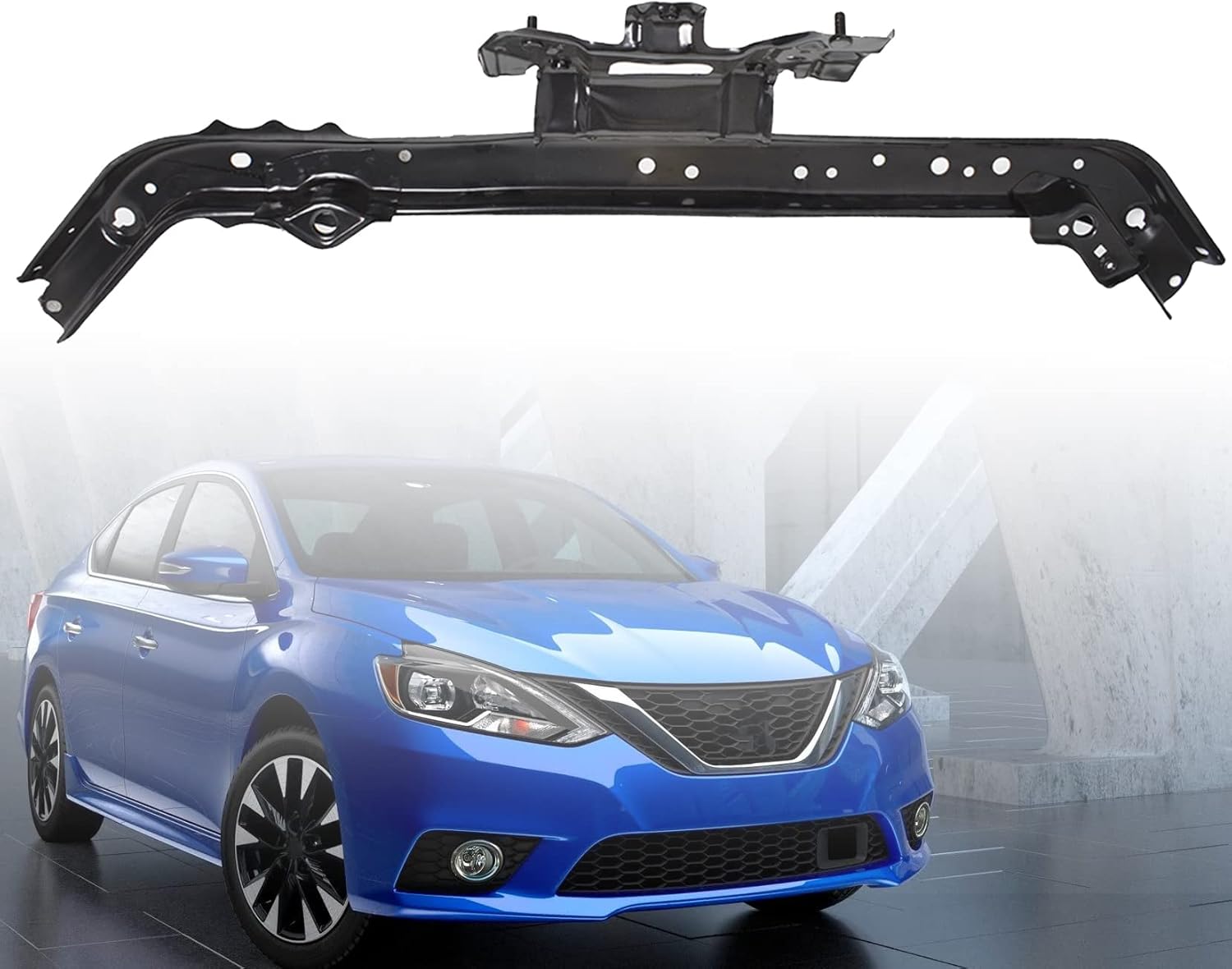 NI1225209 F25113SHMA Radiator Upper Crossmember Support Core Water Tank Bracket Support Rod Center Upper Tie Bar Replacement for 2013-2018 Sentra