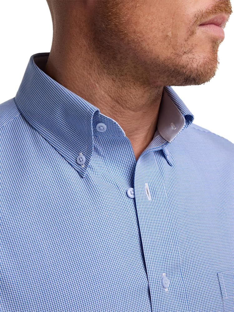 Paul Fredrick Men's Classic Fit Non-Iron Cotton Houndstooth Dress Shirt